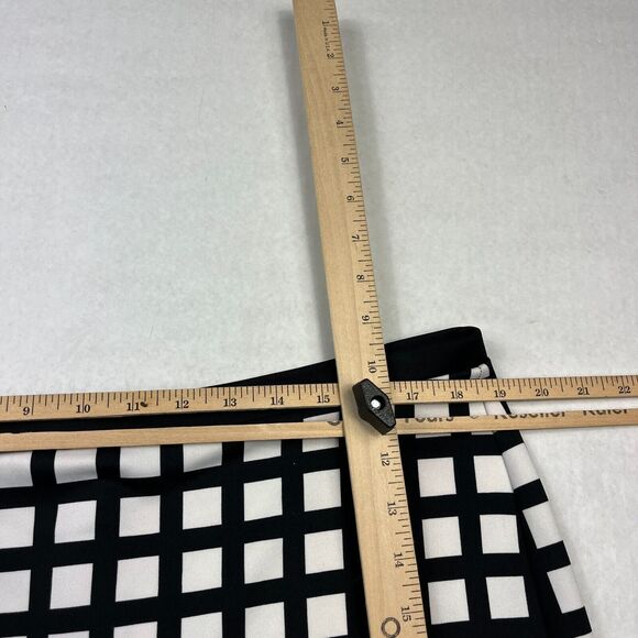 Calvin Klein XL Black White Checkered Pencil Skirt Work Office Zip Knee Length - Picture 7 of 11
